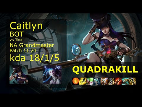 Caitlyn ADC vs Jinx - NA 18/1/5 Patch 11.24 Gameplay