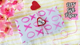 Valentine’s Day Gift Paper DIY🎁💝 #shorts /Easy Homemade Wrapping Paper / Gift wrapping Idea