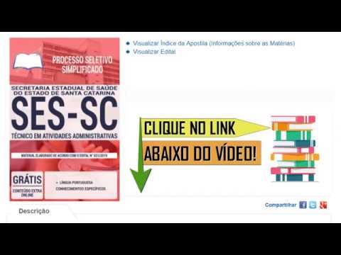 Apostila Processo Seletivo Simplificado SES SC 2019