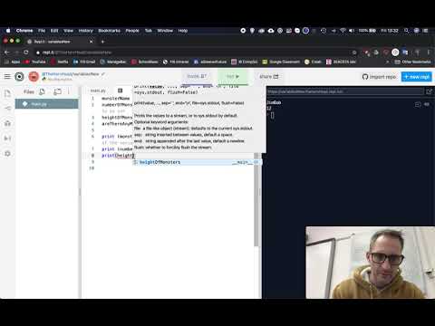 Learning Python Using Repl It Pt 7 Variables