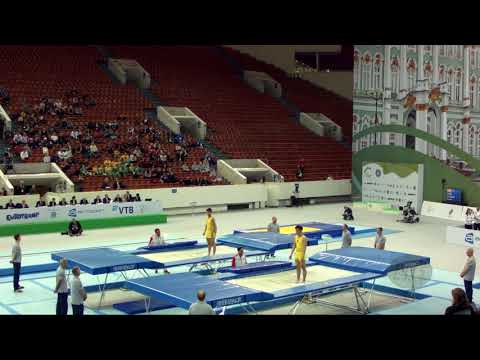 People's Republic of China 2 (CHN) M - 2018 Trampoline Worlds, St. Petersburg (RUS) - Q. Synchro R2