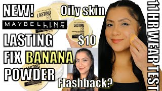 NEW! MAYBELLINE LASTING FIX BANANA POWDER + FLASHBACK TEST & 11 HR WEAR TEST | MagdalineJanet