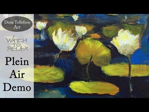 "Lily Lake Amana" Part 1 of 2 Plein Air Acrylic Painting Demo w Tips for Painting Outdoor Landscapes