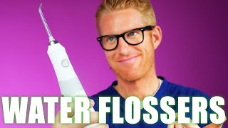 Dentist Reviews WATER FLOSSER For Teeth vs. String Floss!! Before & After of Plaque Removal Efficacy