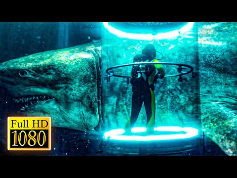 Megalodon vs Shark Cage Scene in THE MEG 2018 Movie Clip