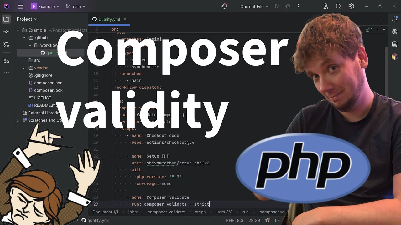 Composer validity with GitHub Actions - Professional PHP development in 2024
