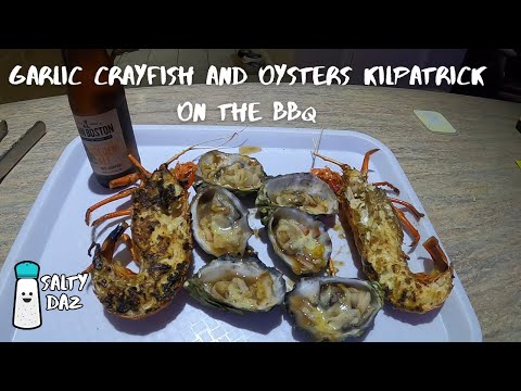 Garlic Crayfish and Oysters Kilpatrick on the BBQ