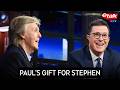 Paul McCartney’s rare gift for Stephen Colbert on his final show