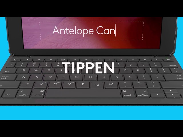 Video Teaser für Logitech Slim Folio Tastatur-Case für iPad (5. Generation und 6. Generation) - de