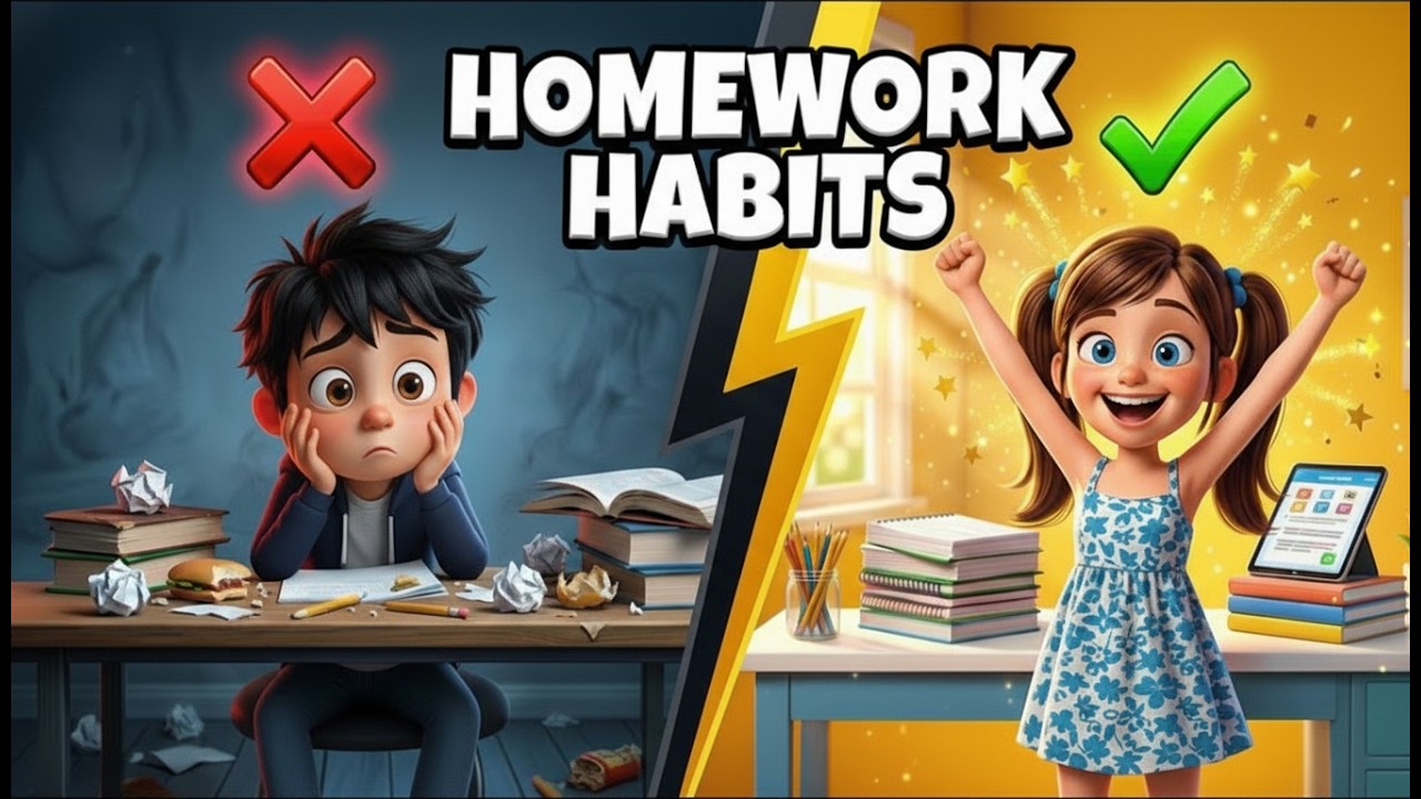 Good Habits vs Bad Habits! 📚 Why Lilly Finishes Homework Fast & Max Struggles Every Night