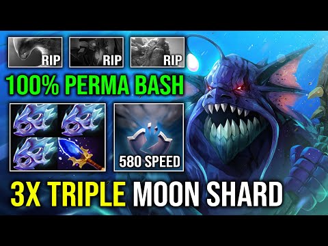 NEW META Triple Moon Shard 580 Attack Speed 100% Permanent Bash Lord Offlane Carry Slardar Dota 2