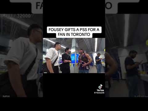 Fousey Pulls Up In Downtown Toronto And Gifts A Fan A PS5 🙏🏼💯