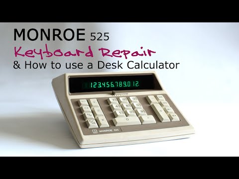 1970s Monroe 525 Calculator - Keyboard Repair - & How to Use a Desk Calculator - Retrotech