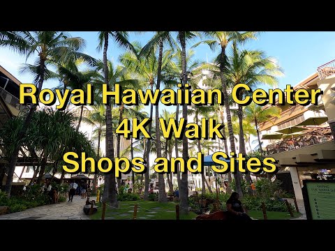 Royal Hawaiian Center Walk | Waikiki Honolulu Oahu Hawaii | Lojas e locais | Travel Tour Vídeo 4K