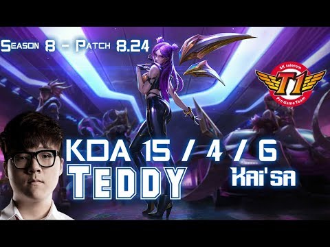 SKT T1 Teddy KAI'SA vs EZREAL ADC - Patch 8.24 KR Ranked