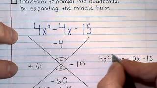 Factoring Trinomials -- X Factor Method -- ax^2 + bx + c