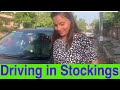 Barefoot Driving With Gear Shifting Driving In Stockings Driving In Heels Ep 36