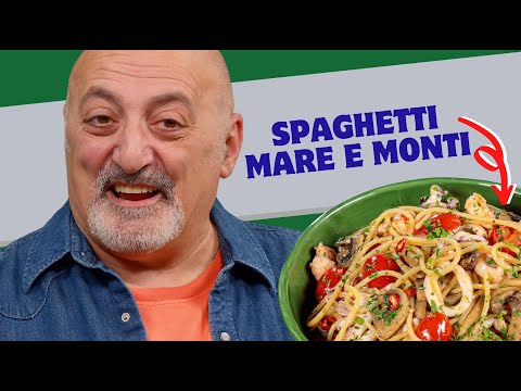 Spaghetti with sea and mountains