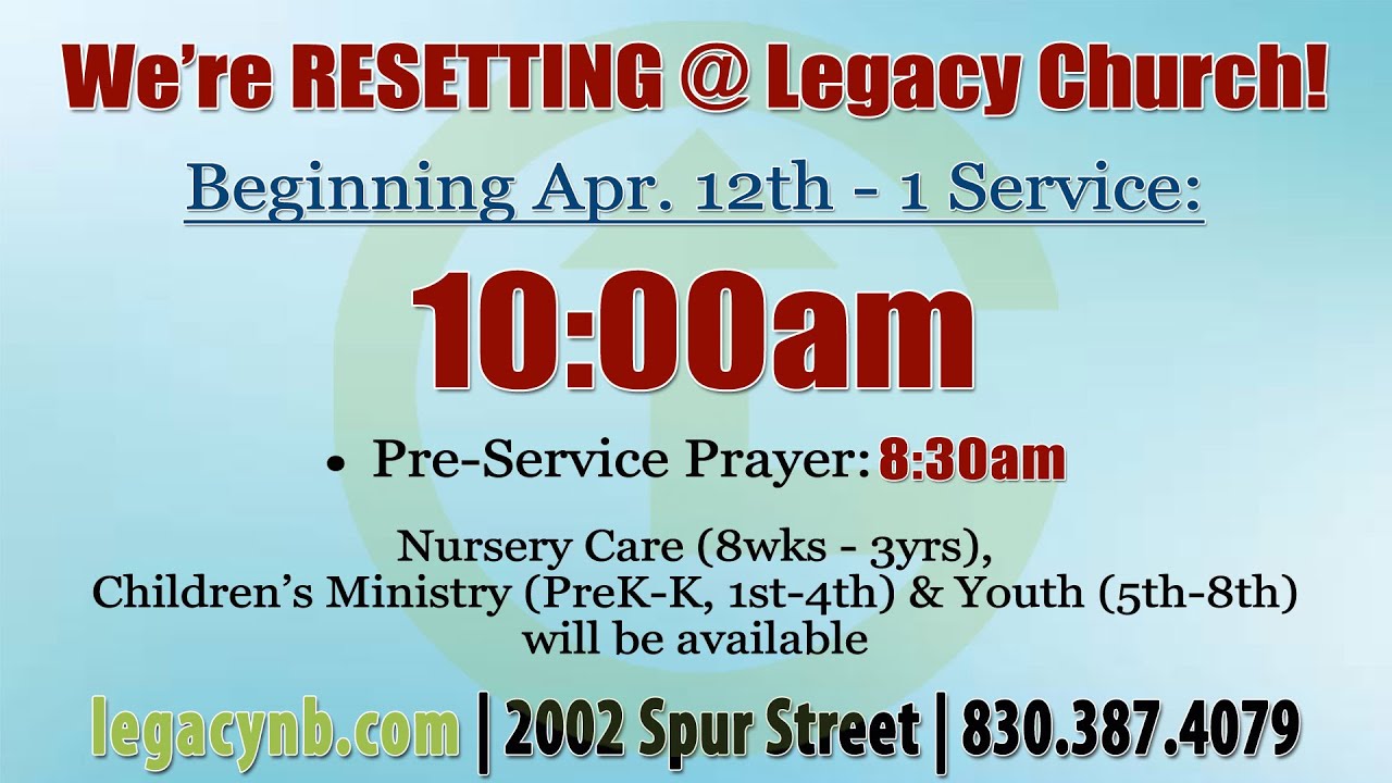 Legacy Church Sunday 10:00am Service
