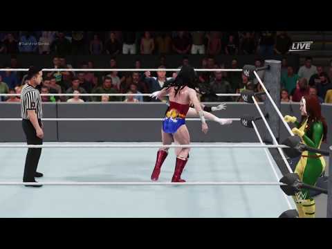 WWE 2K18 Wonder Woman vs. Rogue and Lois Lane - Requested 2v1 Extreme Rules Match