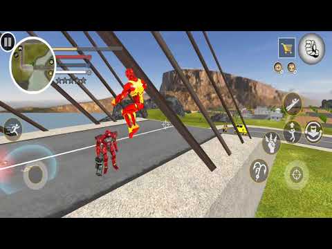 Flying Iron Rope Hero Superhero Crime Battle City Gameplay Android iOS