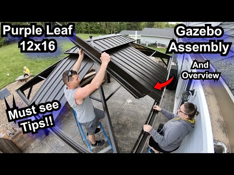 Purple Leaf 12x16 Hardtop Patio Gazebo Assembly and Overview ~ This outdoor gazebo is awesome!
