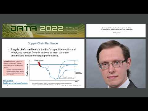 "From Supply Chain Resilience to Ecosystem Viability: Lessons..." Prof. Dmitry Ivanov (DATA 2022)