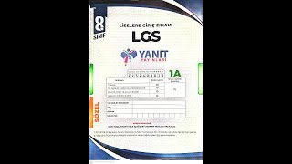 YANIT YAYINLARI 1 NOLU TÜRKİYE GENELİ LGS DENEME SINAVI SORU ÇÖZÜMLERİ 24.10.202