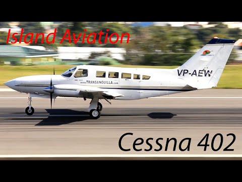 Trans Anguilla Airways Cessna 402 in action @ St. Kitts Airport !!!