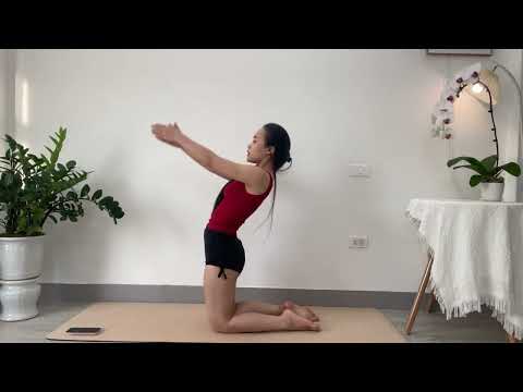 Gentle Stretching with a Rubber Ball, Yoga in Pantyhose, yoga bikini