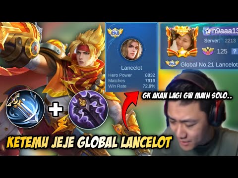 GILA 7900 MATCH! LAWAN JEJE TOP GLOBAL LANCELOT! JEJE PUN STRES KENA MENTAL MAIN SOLO RANK🤣 | MLBB