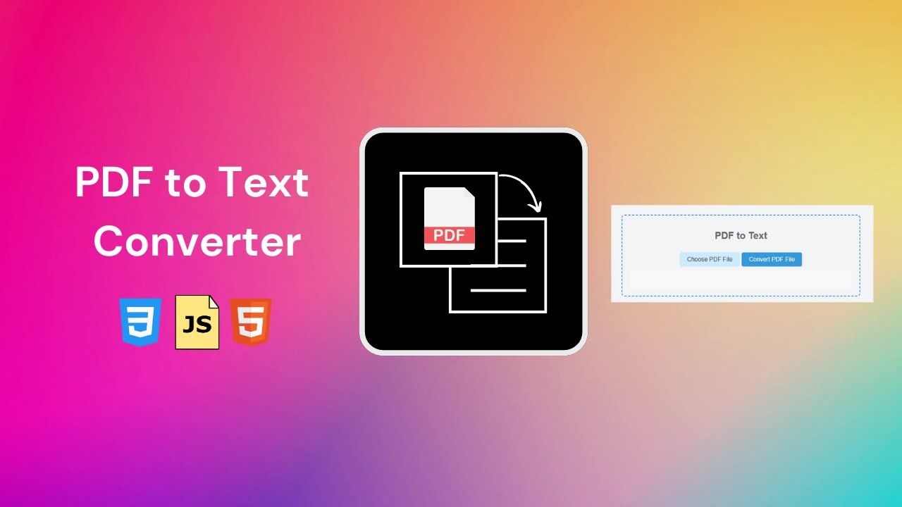 📄 Convert PDF to Text with HTML, CSS & JavaScript – Easy Tutorial!