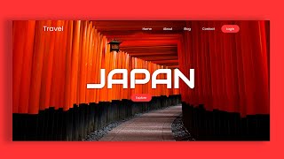 Download the video "Travel Landing Page design using html css and jquery | Glitch effects"