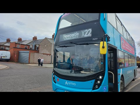 Full Route Journey: Arriva Northumbria X22 Newcastle-Ashington 7577/SK72 CVT
