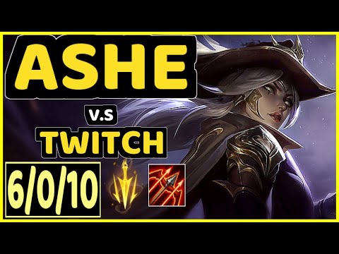 YEN (ASHE) vs TWITCH - 6/0/10 KDA BOTTOM ADC CHALLENGER GAMEPLAY - NA