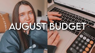 AUGUST BUDGET WITH ME | First Apartment Bills, Full-Time YouTuber Income