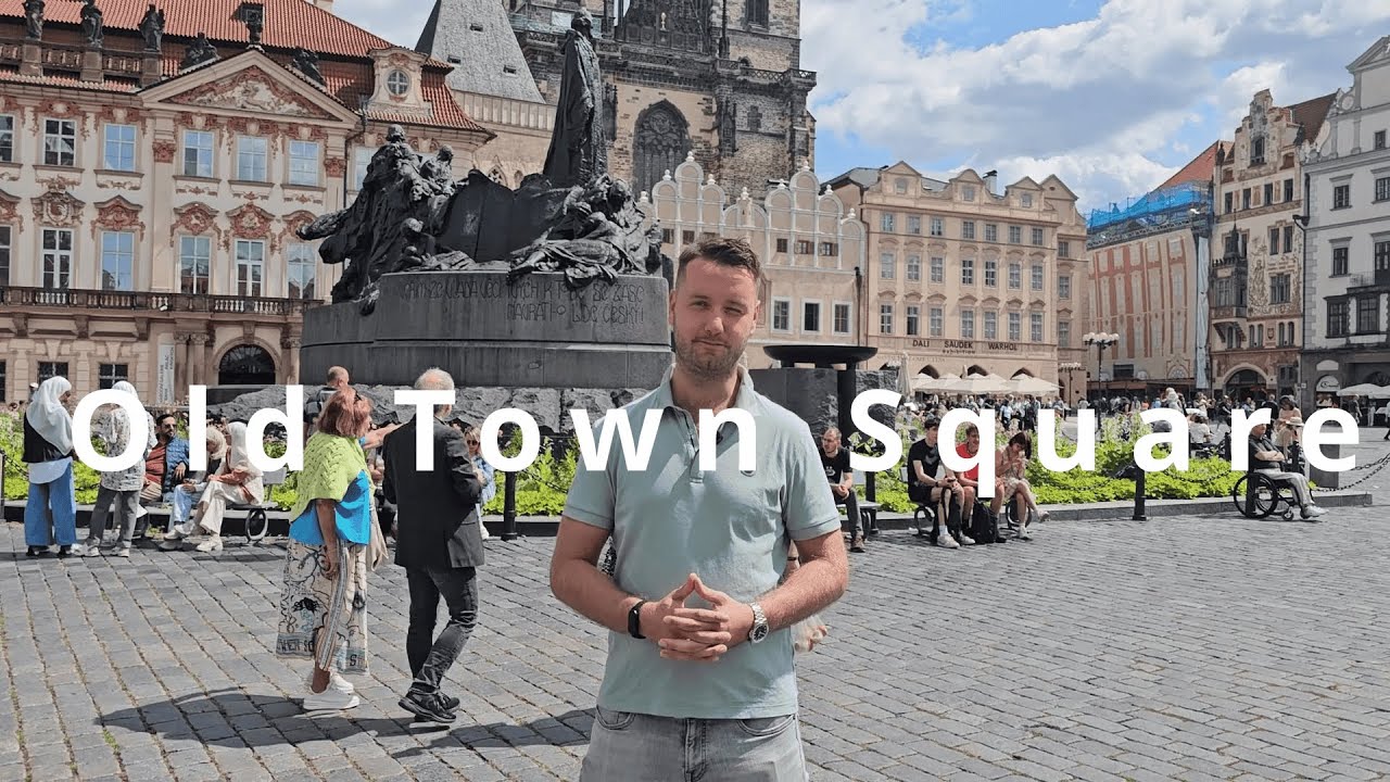A traveler explores Old Town Square.