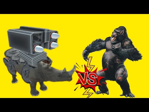 Armed rhino VS Mutant promates + Goro. Animal Revolt Battle Simulator.
