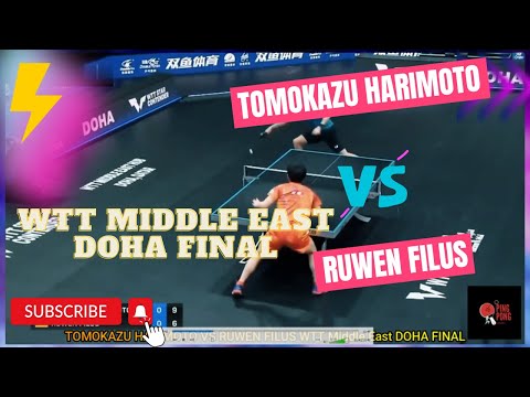 TOMOKAZU HARIMOTO VS RUWEN FILUS WTT Middle East DOHA FINAL | PingpongLover