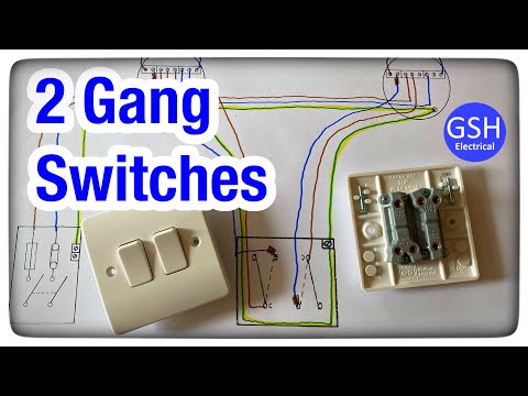 Wiring Diagram Using a 2 Gang Switch to Control 2 Independent Lights Using the 3 Plate Wiring Method