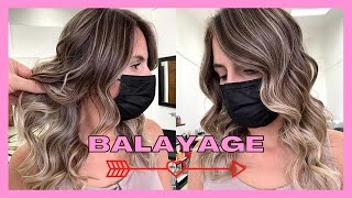 How to Ash Golden Balayage Highlights on Dark Hair / Blonde Balayage Hairstyle  Olaplex and Fanola