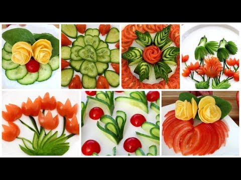 20 Super Salad Decoration Ideas - Vegetable Flower Plate Decoration