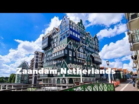 Zaandam,Netherlands Walking Tour ||sunny day in Zaandam-4K