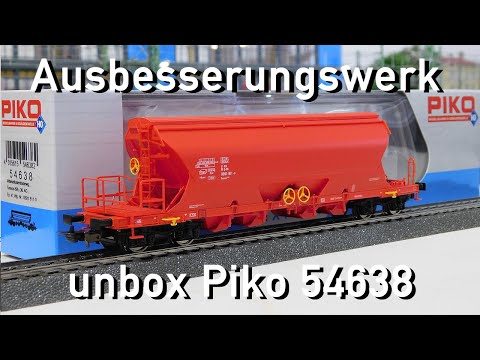 Ausbesserungswerk H0 unbox PIKO 54638 Selbstentladewagen Bauart Tanoos 638 Neuheit 2023