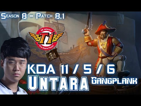 SKT T1 Untara GANGPLANK vs FIORA Top - Patch 8.1 KR Ranked