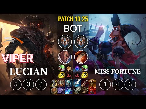 HLE Viper Lucian vs Miss Fortune Bot - KR Patch 10.25