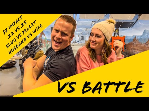 FX AIRGUN HUSBAND VS WIFE: Who Can Shoot Better? 25 Cal vs 22 Cal FX Impact M3 At Utah Airguns!