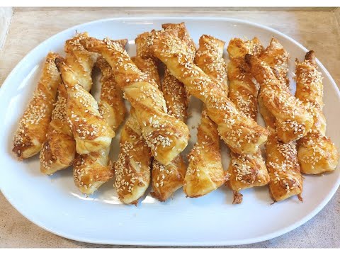 Torsades feuilletées au fromage/ Слойки с сыром/Puff pastry twists with cheese/ Rasucite cu cascaval
