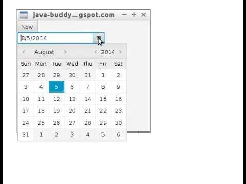 JavaFX 8 example: Preset/load DataPicker at now