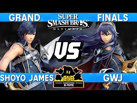 Smash Ultimate Tournament Grand Finals - Shoyo James (Chrom) vs GwJ (Lucina / ROB) - CN:B-Airs 166
